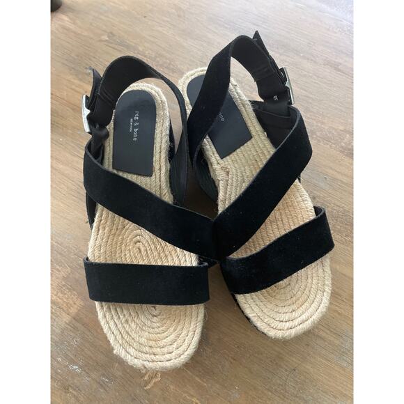 Rag & Bone Megan Black Suede Platform
Wedge Sandal Size 39 - Picture 7 of 11